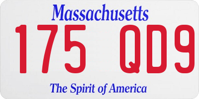 MA license plate 175QD9