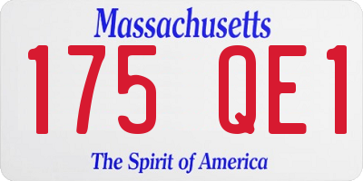 MA license plate 175QE1