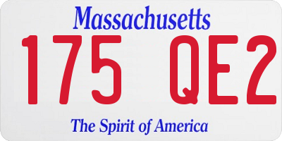 MA license plate 175QE2