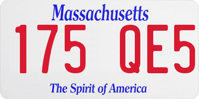 MA license plate 175QE5