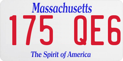 MA license plate 175QE6