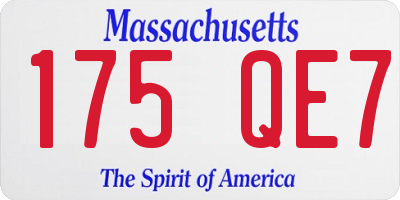 MA license plate 175QE7