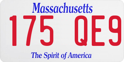 MA license plate 175QE9