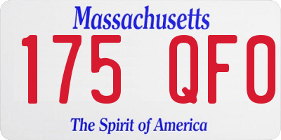 MA license plate 175QF0