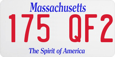MA license plate 175QF2