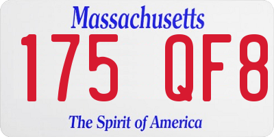 MA license plate 175QF8