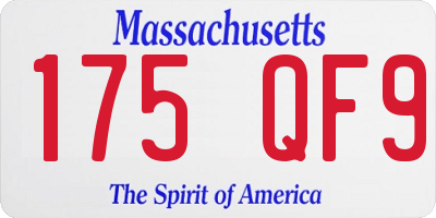 MA license plate 175QF9