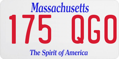 MA license plate 175QG0