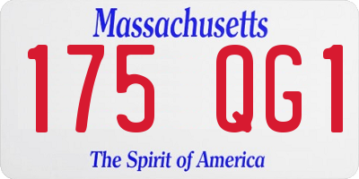 MA license plate 175QG1