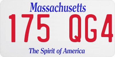 MA license plate 175QG4