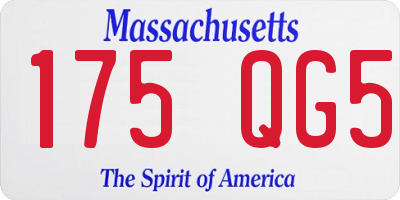 MA license plate 175QG5