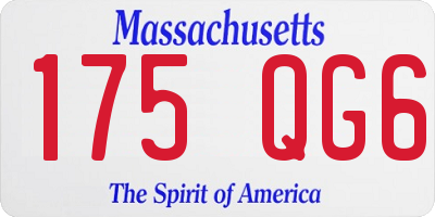 MA license plate 175QG6