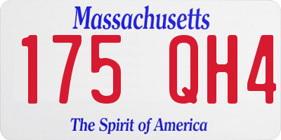MA license plate 175QH4