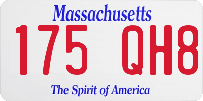 MA license plate 175QH8