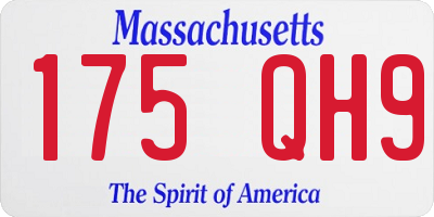 MA license plate 175QH9