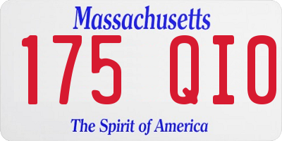 MA license plate 175QI0