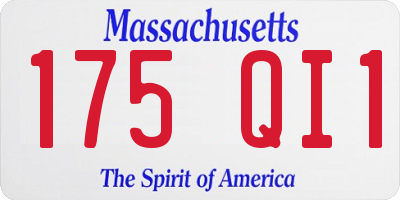 MA license plate 175QI1