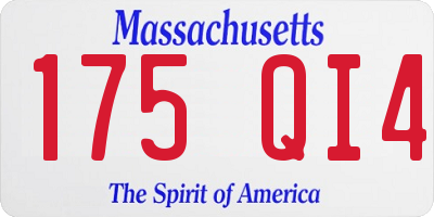 MA license plate 175QI4