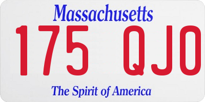 MA license plate 175QJ0
