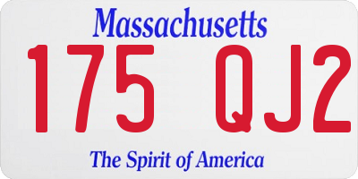 MA license plate 175QJ2