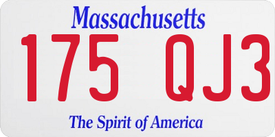 MA license plate 175QJ3