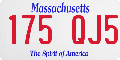 MA license plate 175QJ5