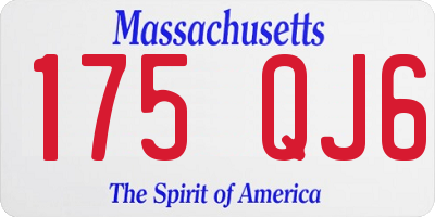 MA license plate 175QJ6