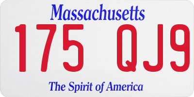 MA license plate 175QJ9
