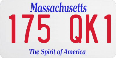 MA license plate 175QK1