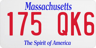 MA license plate 175QK6