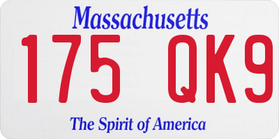 MA license plate 175QK9