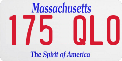 MA license plate 175QL0
