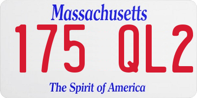 MA license plate 175QL2