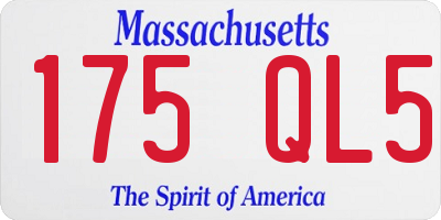 MA license plate 175QL5