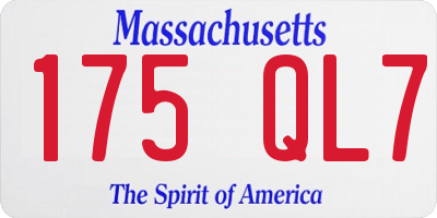 MA license plate 175QL7