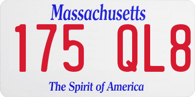 MA license plate 175QL8