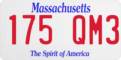 MA license plate 175QM3
