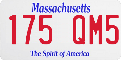 MA license plate 175QM5