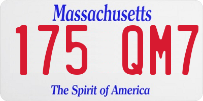 MA license plate 175QM7