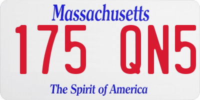 MA license plate 175QN5