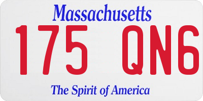 MA license plate 175QN6