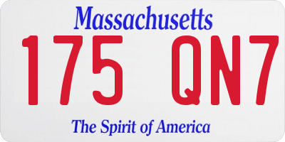 MA license plate 175QN7
