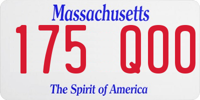 MA license plate 175QO0
