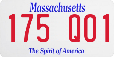 MA license plate 175QO1