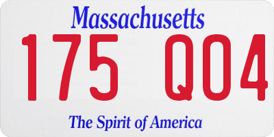 MA license plate 175QO4