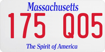 MA license plate 175QO5
