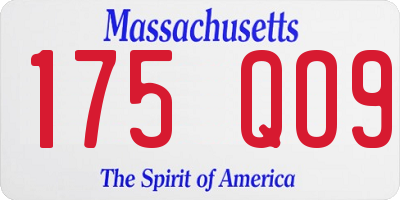 MA license plate 175QO9
