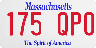 MA license plate 175QP0