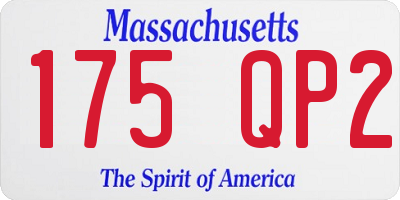 MA license plate 175QP2