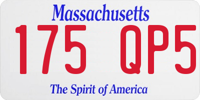 MA license plate 175QP5